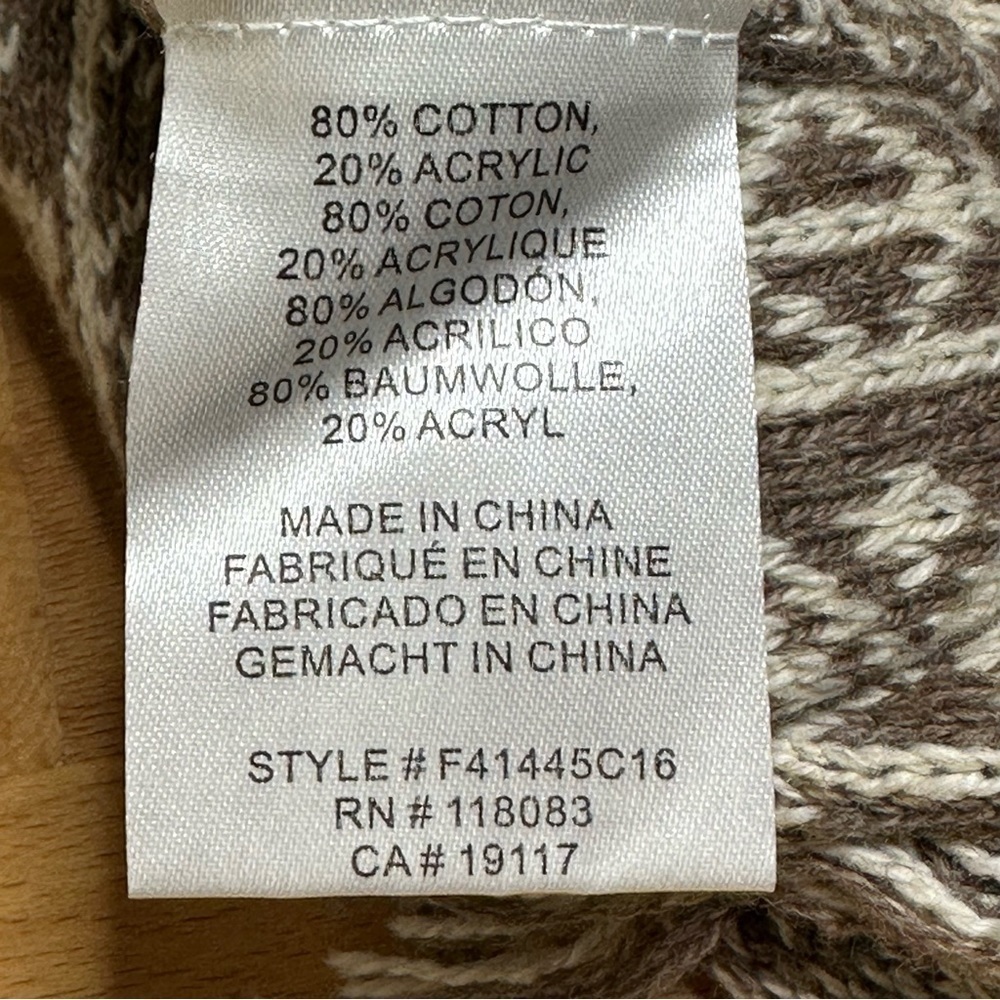 Minnie Rose Women’s Aztec Knit Fringe Cropped Sweater Size M/L - Picture 8 of 8